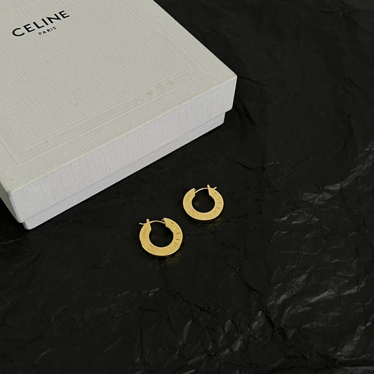 Signature Emblem Statement Earrings in Polished Metal-Tone – Design 01 main product view