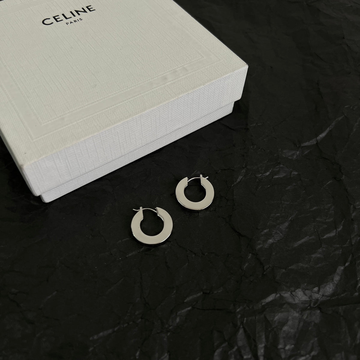 Signature Emblem Statement Earrings in Polished Metal-Tone – Design 02 styled detail