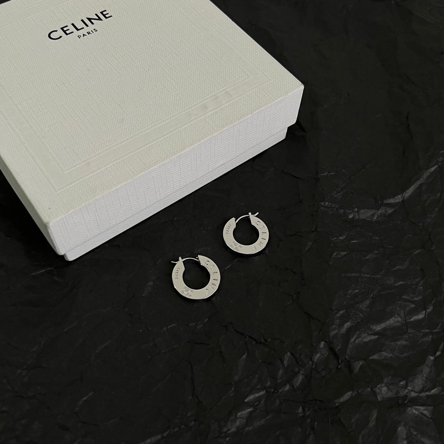 Signature Emblem Statement Earrings in Polished Metal-Tone – Design 02 main product view