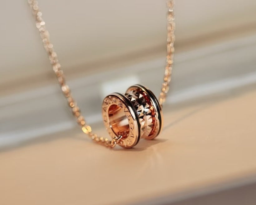 Geometric Emblem Pendant Necklace in Polished Metal-Tone – Design 008 main product view