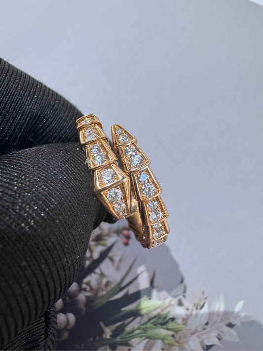 Serpentine Statement Ring in Rose-Gold-Tone – Rose Gold Detail – Design 003 main product view