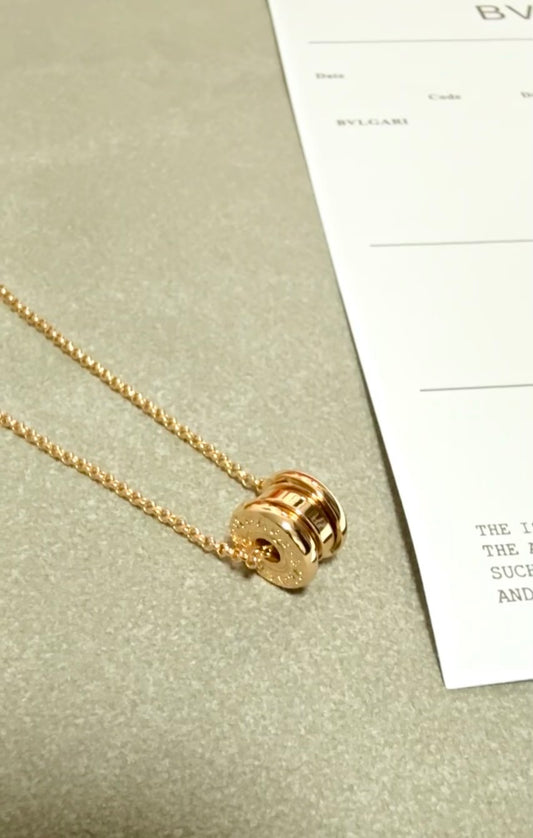 Geometric Emblem Pendant Necklace in Rose-Gold-Tone – Rose Gold Detail – Design 011 main product view