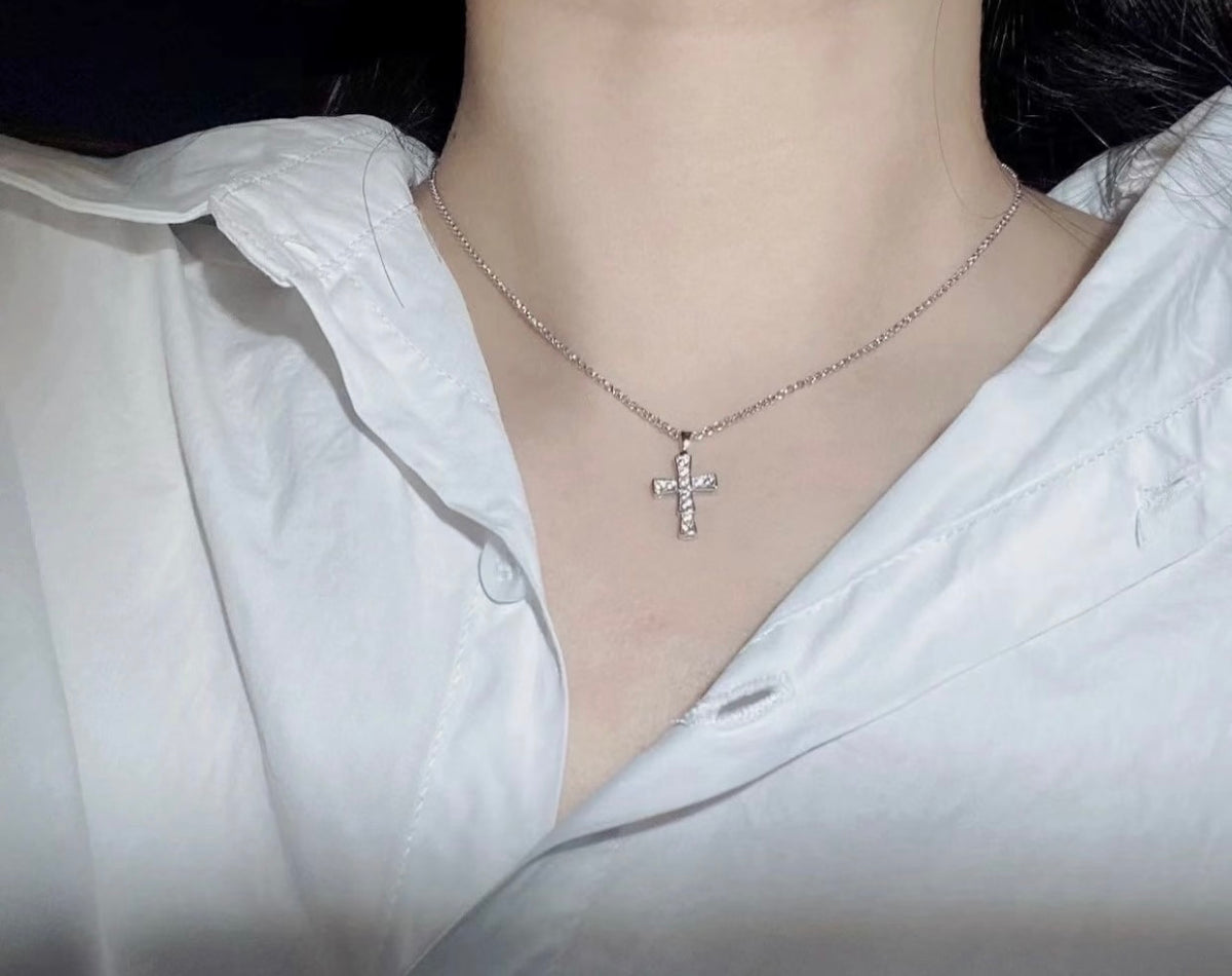 Cross Pendant Necklace in Rose-Gold-Tone main product view