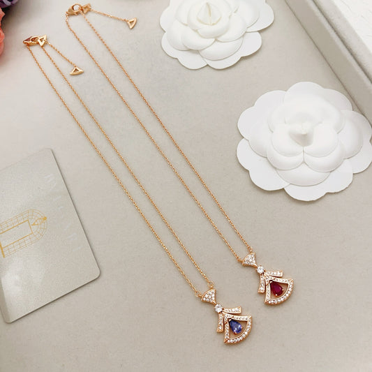 Geometric Emblem Pendant Necklace in Polished Metal-Tone – Design 005 main product view