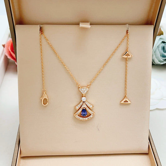 Geometric Emblem Pendant Necklace in Rose-Gold-Tone – Rose Gold Detail main product view