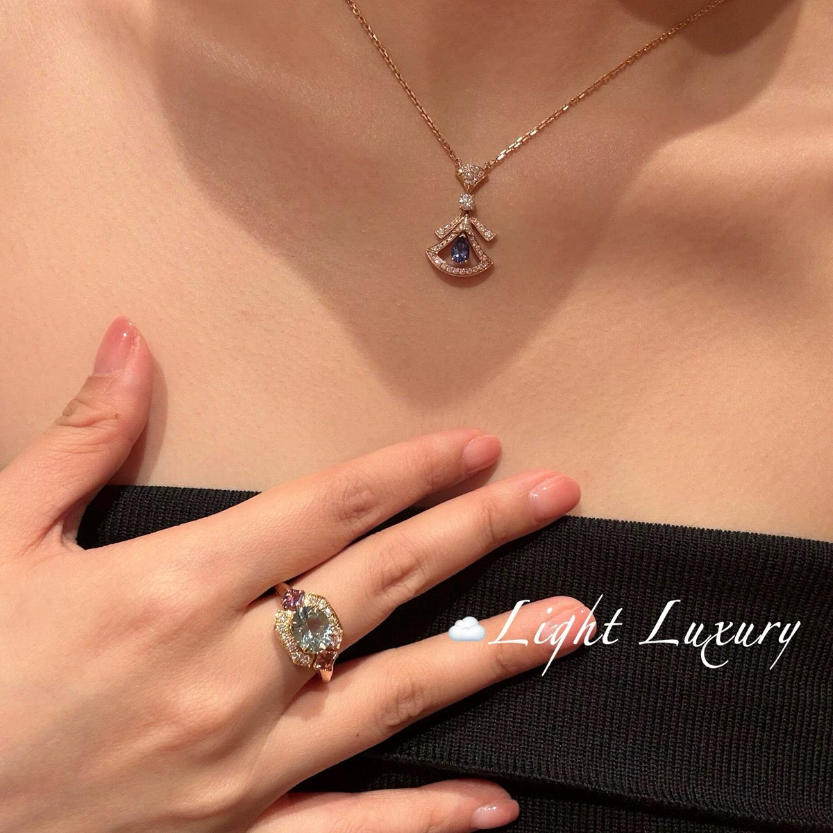 Geometric Emblem Pendant Necklace in Rose-Gold-Tone – Rose Gold Detail front product view