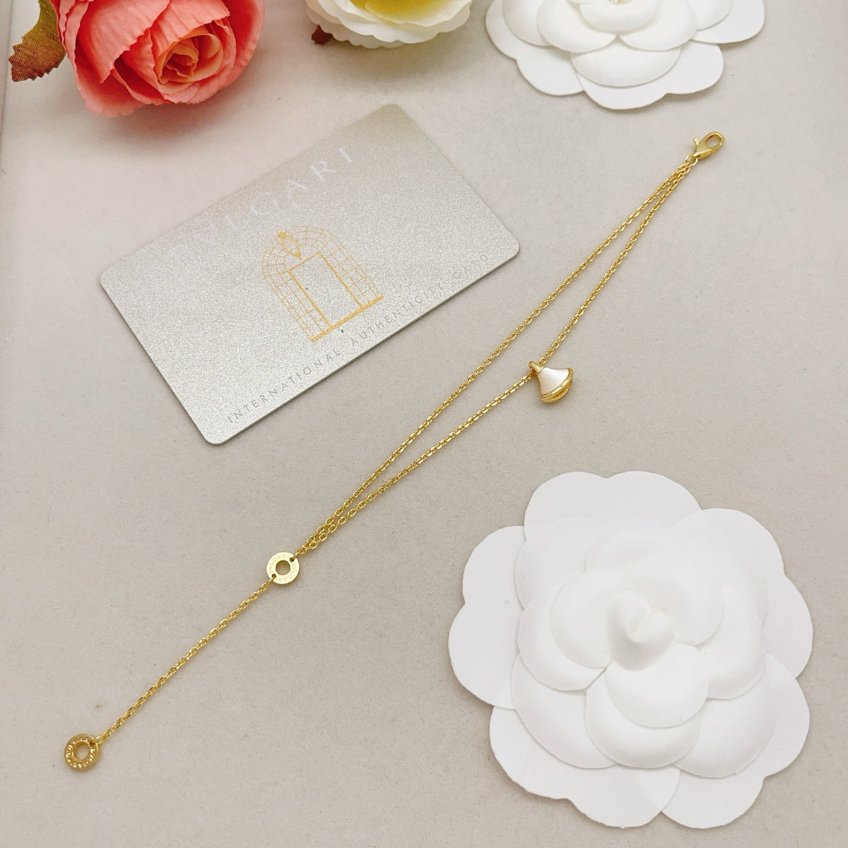 Geometric Emblem Bracelet in Gold-Tone side detail