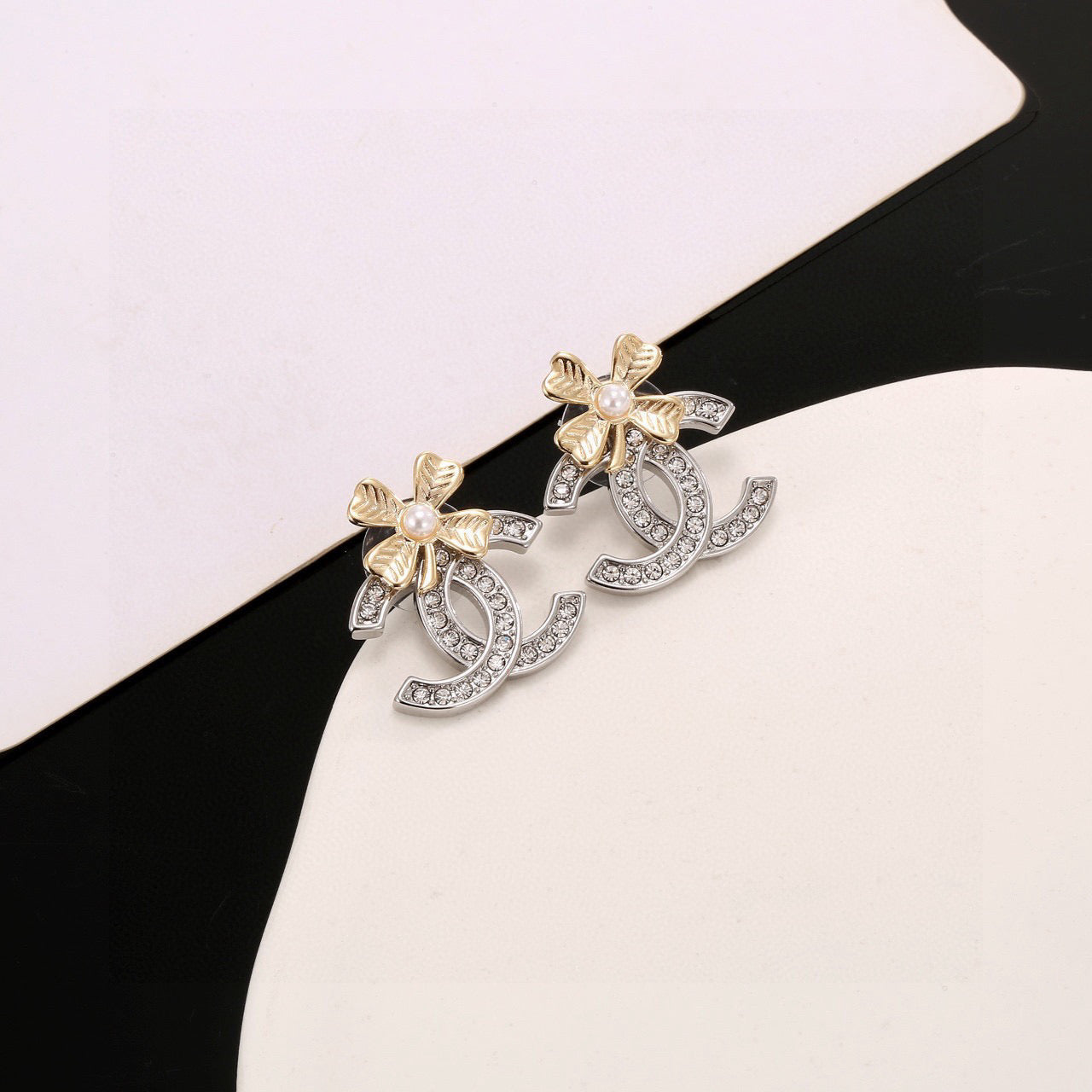 Clover Stud Earrings in Silver-Tone main product view