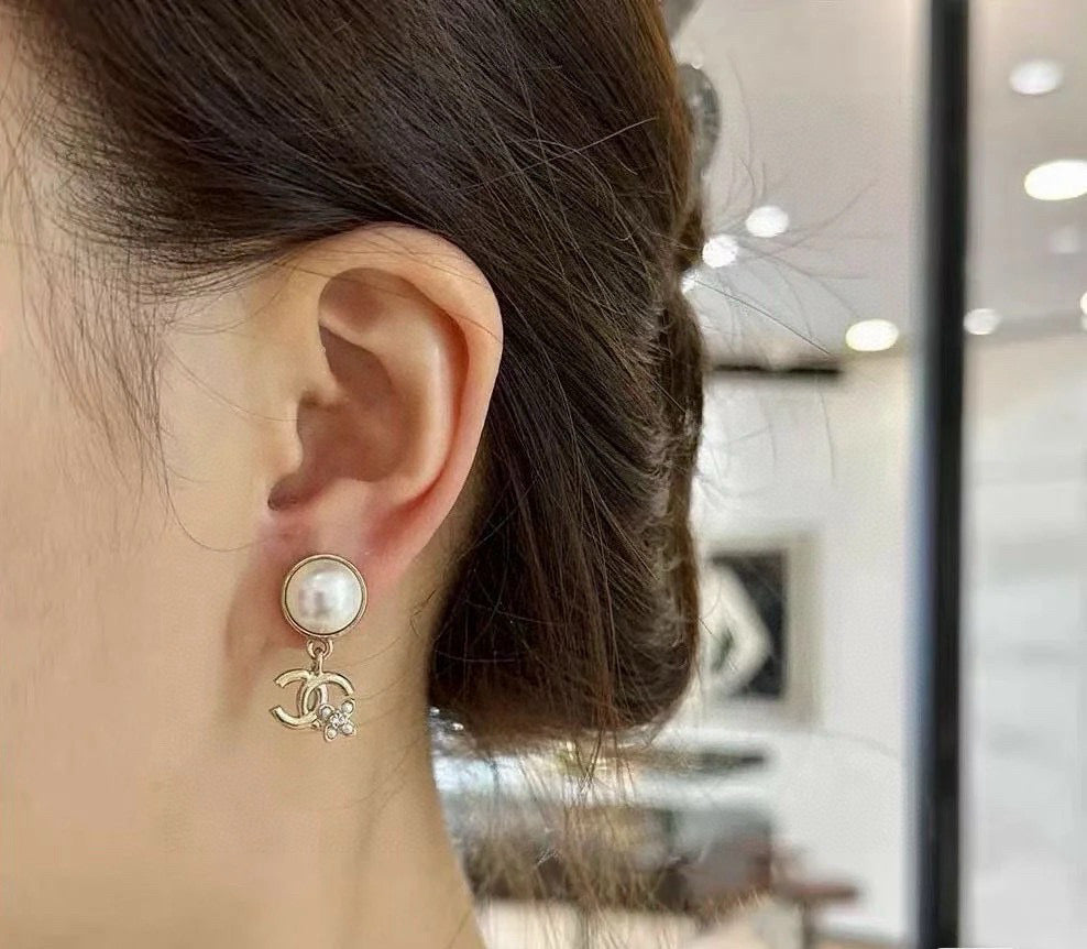 Signature Emblem Stud Earrings in Silver-Tone – Design 020 side detail