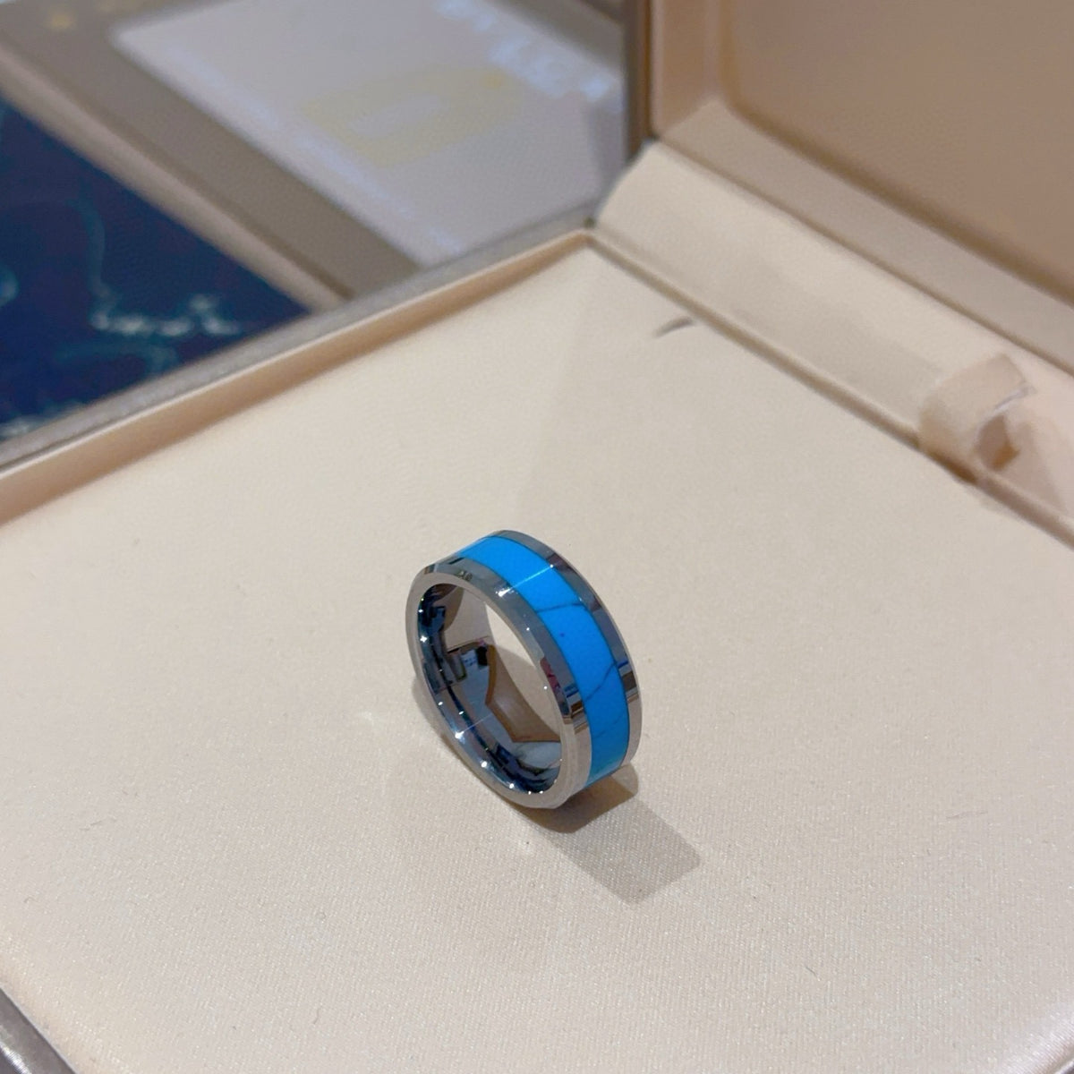 Geometric Emblem Statement Ring in Polished Metal-Tone – Design 096 styled product view