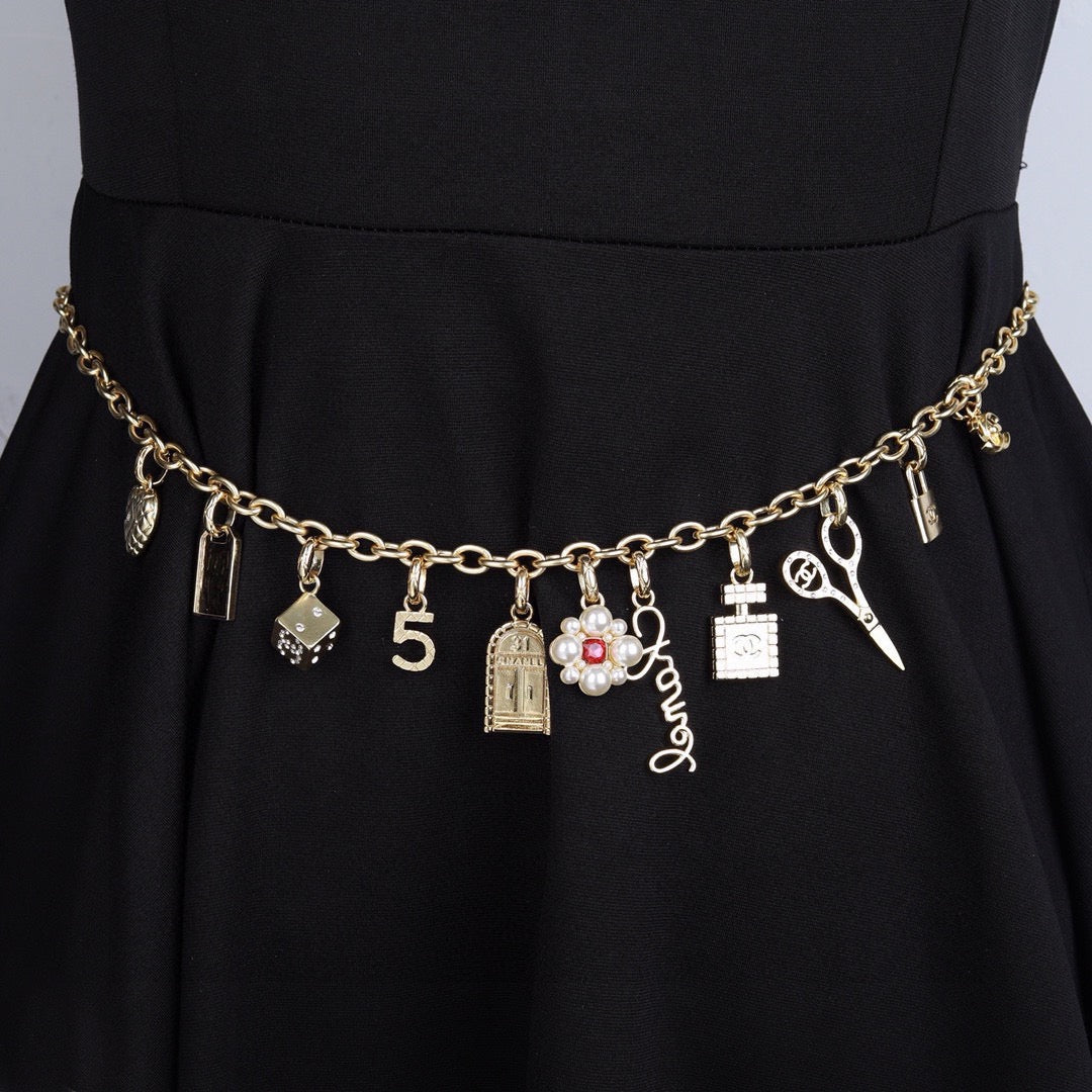 Signature Emblem Jewelry Accessory in Polished Metal-Tone – White Detail – Design 005 main product view