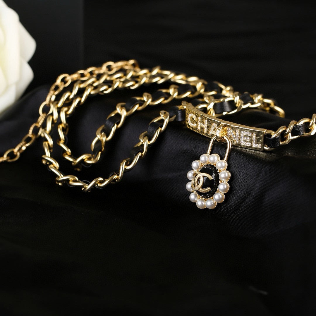 Signature Emblem Jewelry Accessory in Polished Metal-Tone – Design 041 styled product view