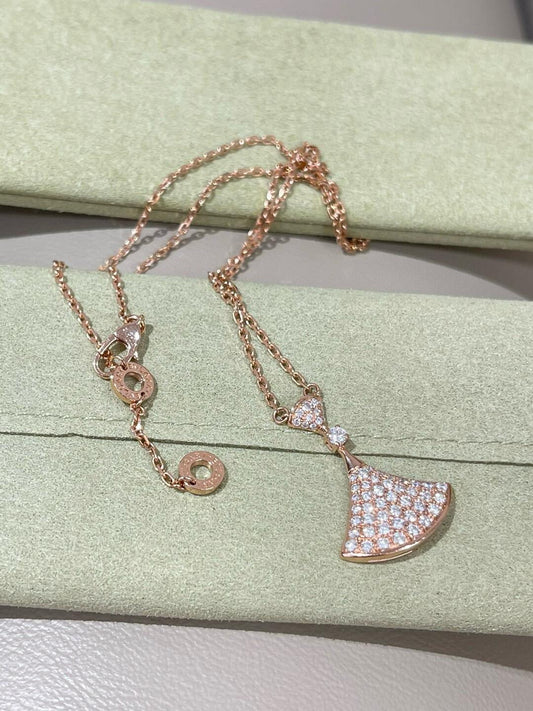 Geometric Emblem Pendant Necklace in Polished Metal-Tone – Design 006 main product view