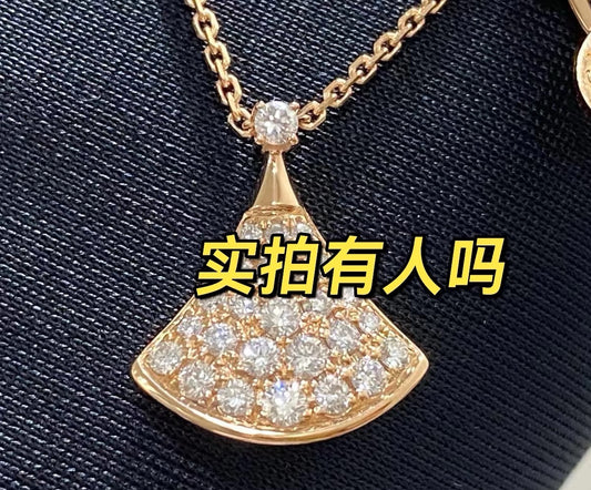 Geometric Emblem Pendant Necklace in Rose-Gold-Tone – Rose Gold Detail – Design 007 main product view