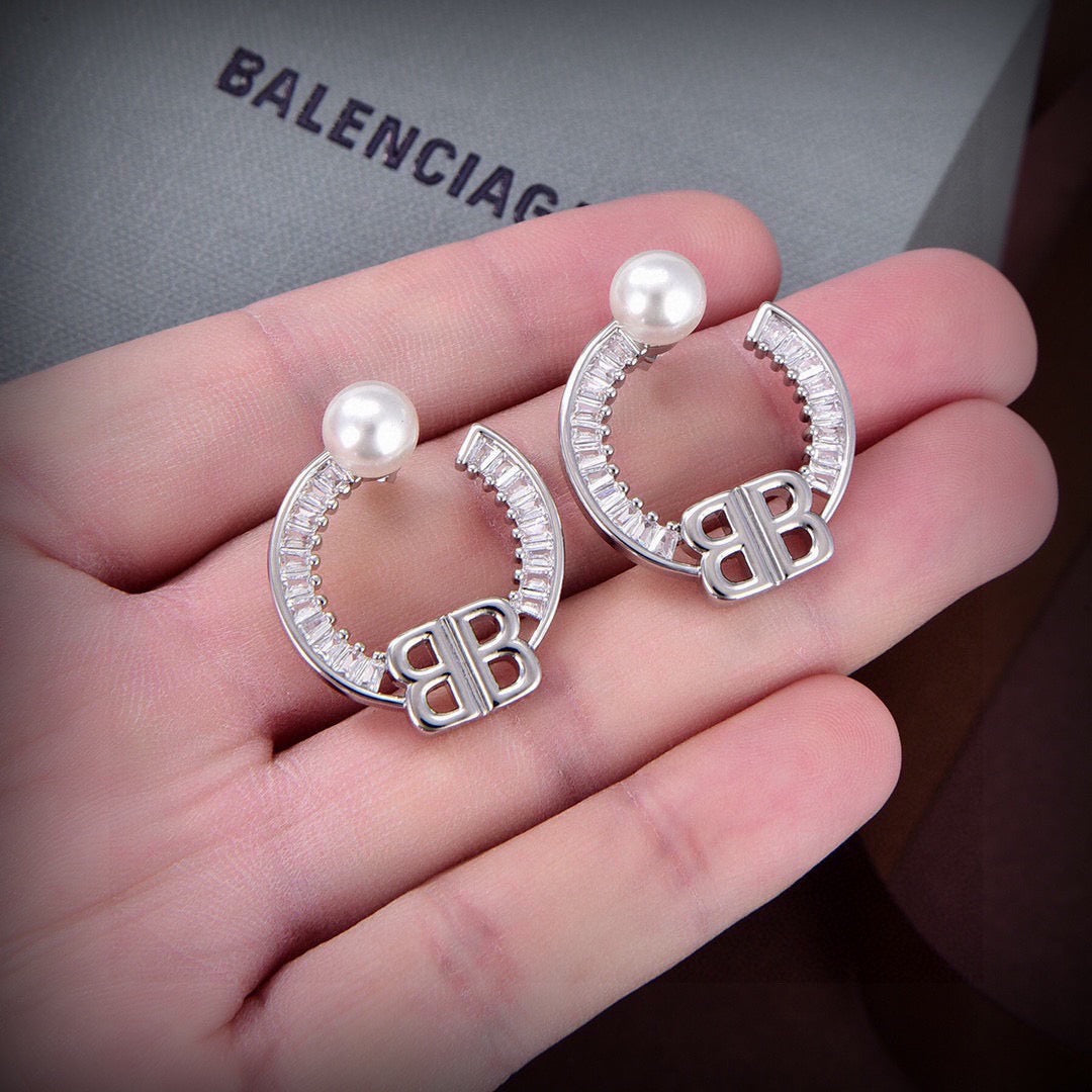 Ring Motif Statement Earrings in Gold-Tone – Design 006 styled product view