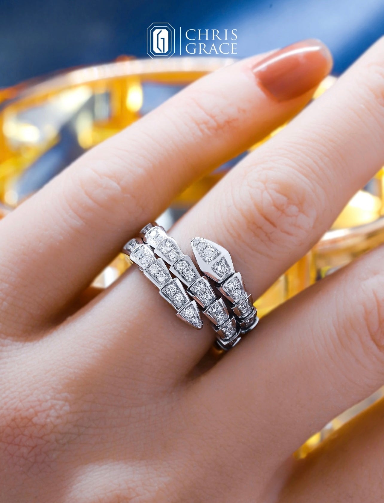 Serpentine Statement Ring in Silver-Tone styled product view