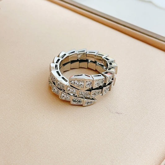 Serpentine Statement Ring in Silver-Tone main product view