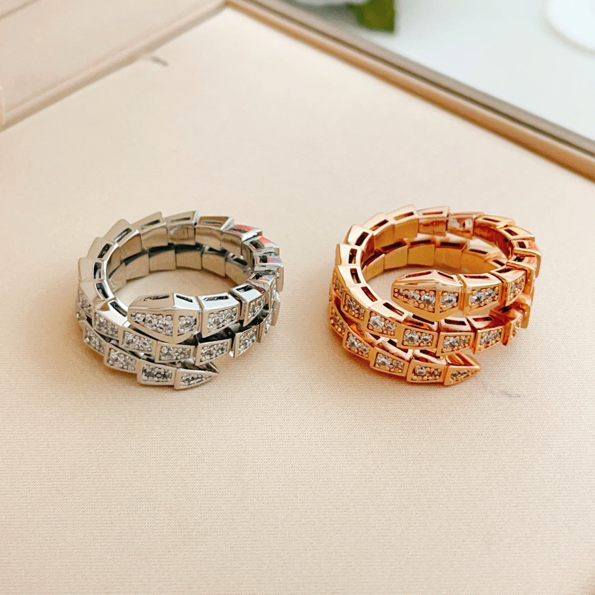 Serpentine Statement Ring in Silver-Tone styled product view