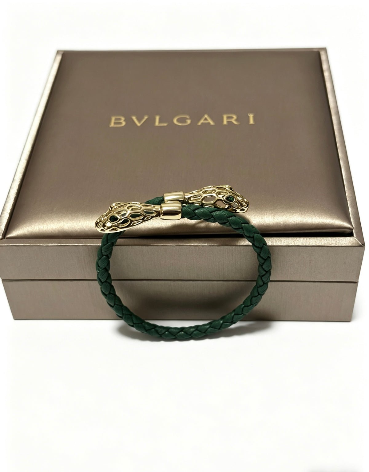 Geometric Emblem Braided Bracelet in Polished Metal-Tone – Design 012 main product view
