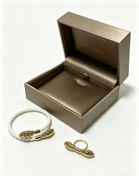 Geometric Emblem Braided Bracelet in Polished Metal-Tone – Design 011 main product view