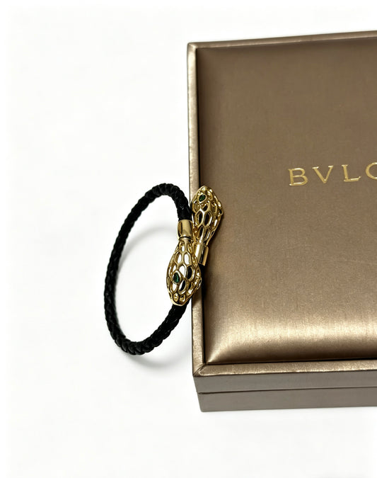 Geometric Emblem Braided Bracelet in Polished Metal-Tone – Design 010 main product view