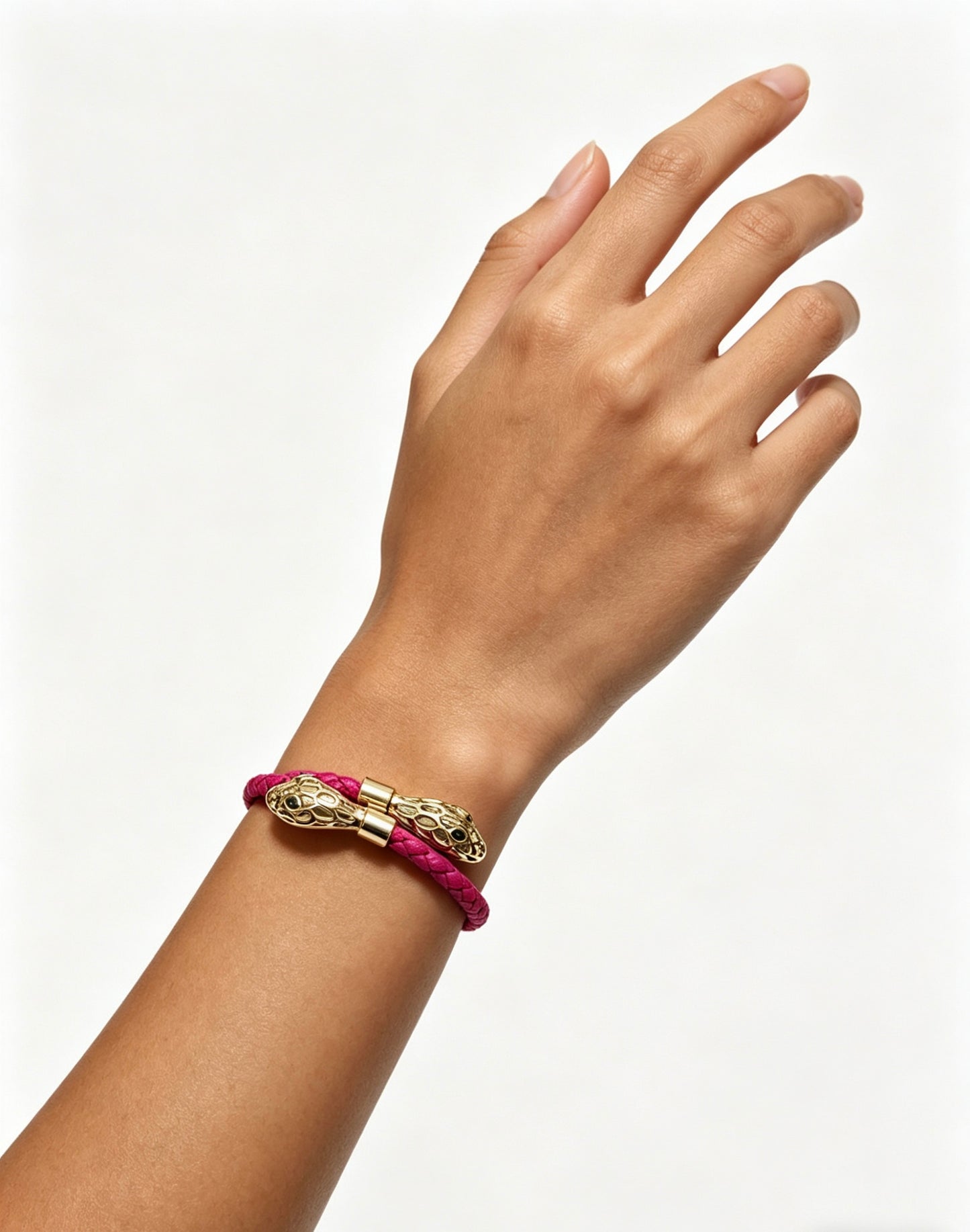 Geometric Emblem Braided Bracelet in Polished Metal-Tone – Design 009 styled product view