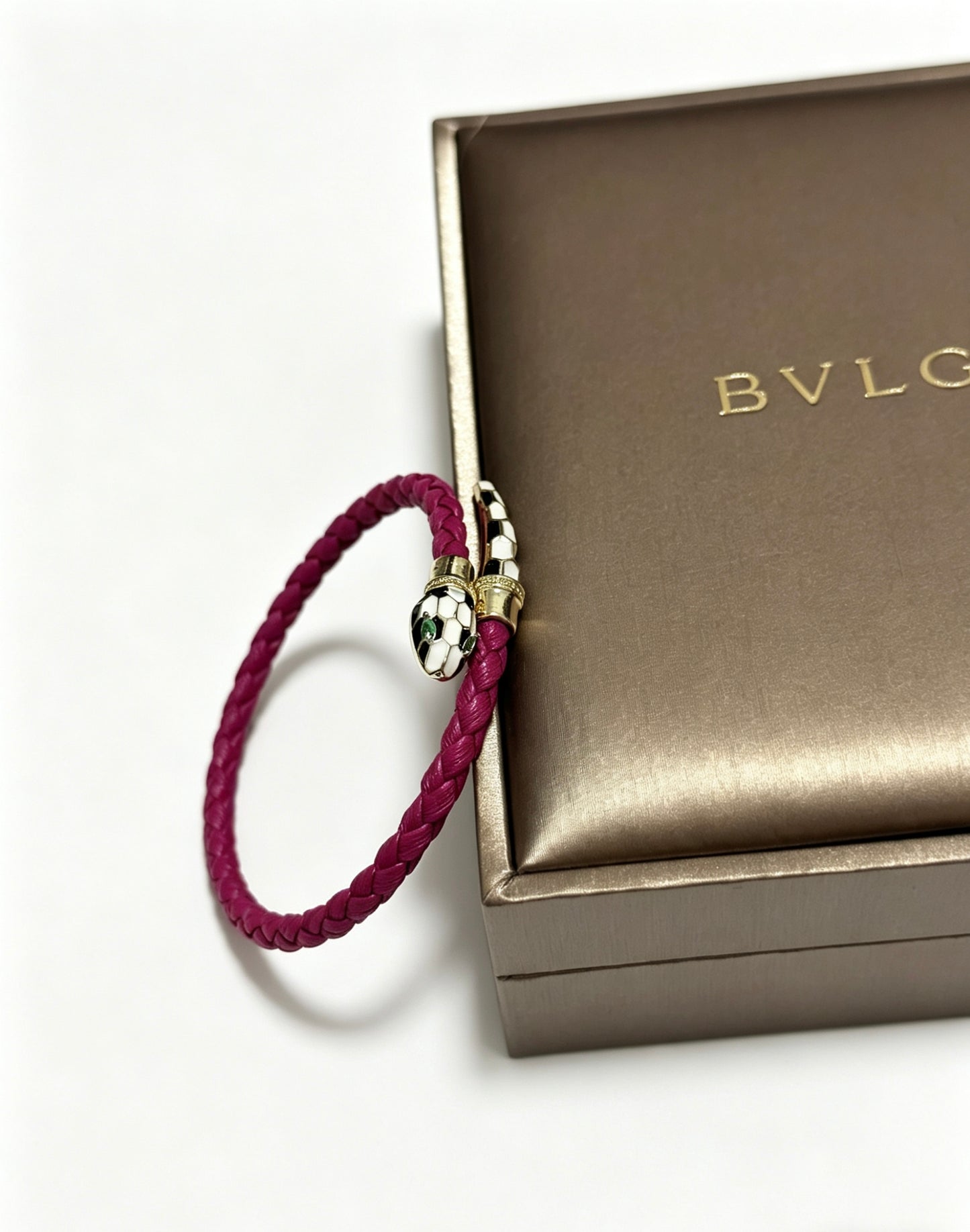 Geometric Emblem Braided Bracelet in Polished Metal-Tone – Design 007 main product view