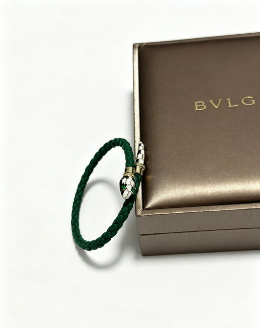 Geometric Emblem Braided Bracelet in Polished Metal-Tone – Design 006 main product view