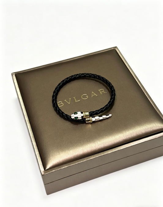 Geometric Emblem Braided Bracelet in Polished Metal-Tone – Design 003 main product view