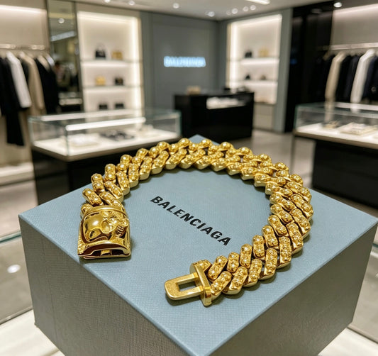 Geometric Emblem Bracelet in Polished Metal-Tone – Vintage Detail – Design 011 main product view