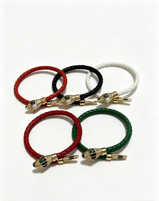 Geometric Emblem Braided Bracelet in Polished Metal-Tone – Design 018 main product view