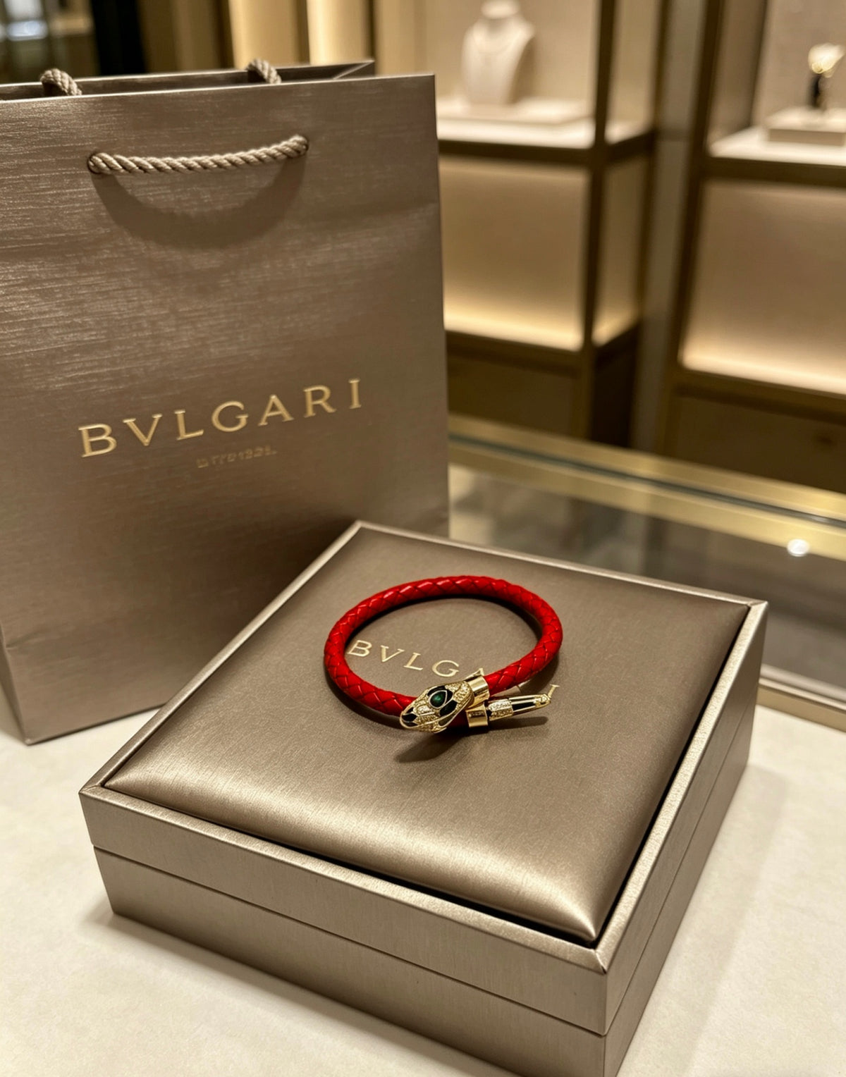 Geometric Emblem Braided Bracelet in Polished Metal-Tone – Design 015 main product view