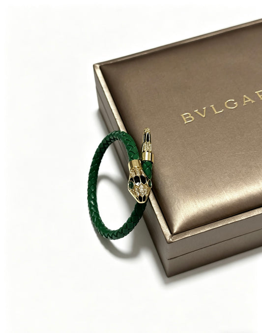 Geometric Emblem Braided Bracelet in Polished Metal-Tone – Design 013 main product view