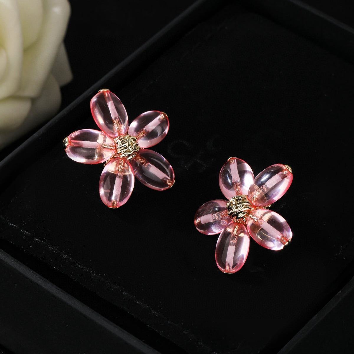 Signature Emblem Statement Earrings in Polished Metal-Tone – Design 041 detail view