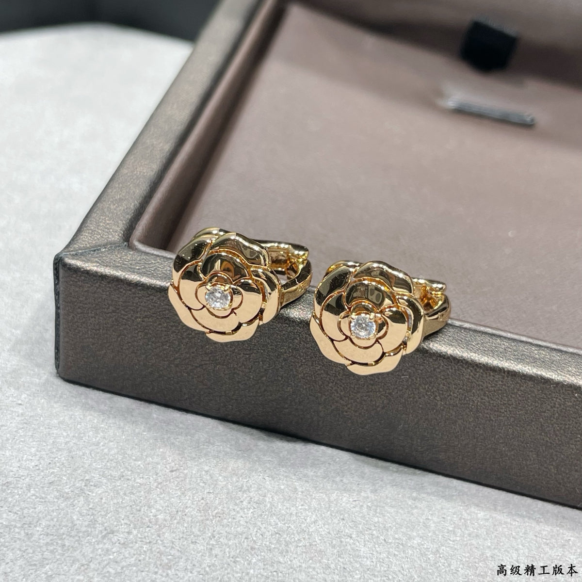 Camellia Jewelry Accessory in Polished Metal-Tone – Camellia Detail – Design 002 main product view