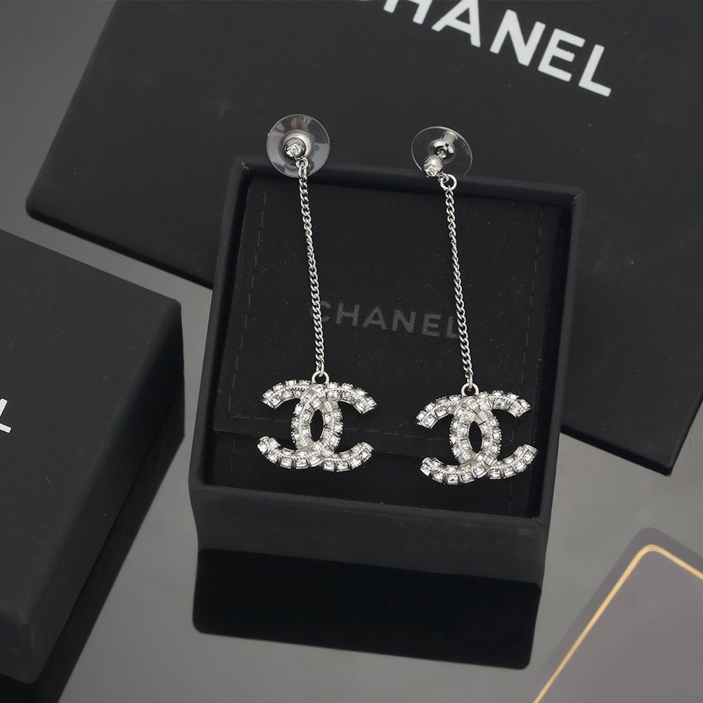 Signature Emblem Crystal-Accent Stud Earrings – Design 001 main product view