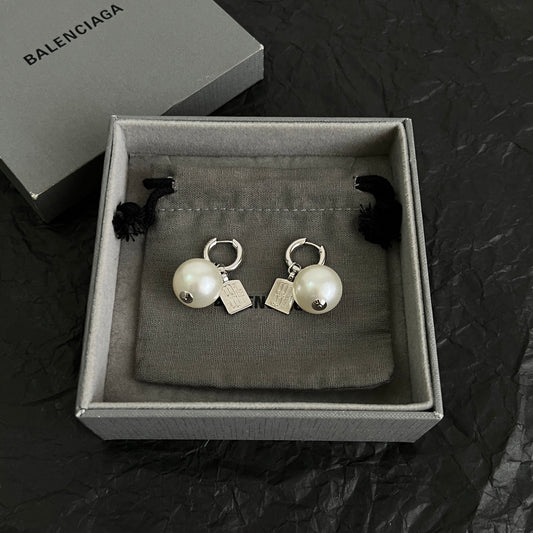 Ring Motif Statement Earrings in Polished Metal-Tone – Design 008 main product view