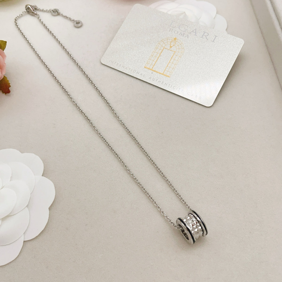 Geometric Emblem Pendant Necklace in Silver-Tone – Design 003 main product view