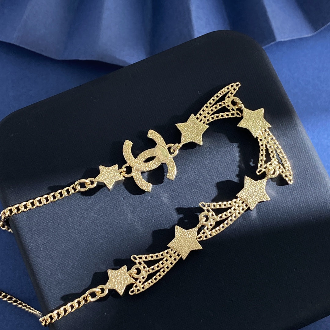 Letter Crystal-Accent Pendant Necklace – Star Detail styled product view