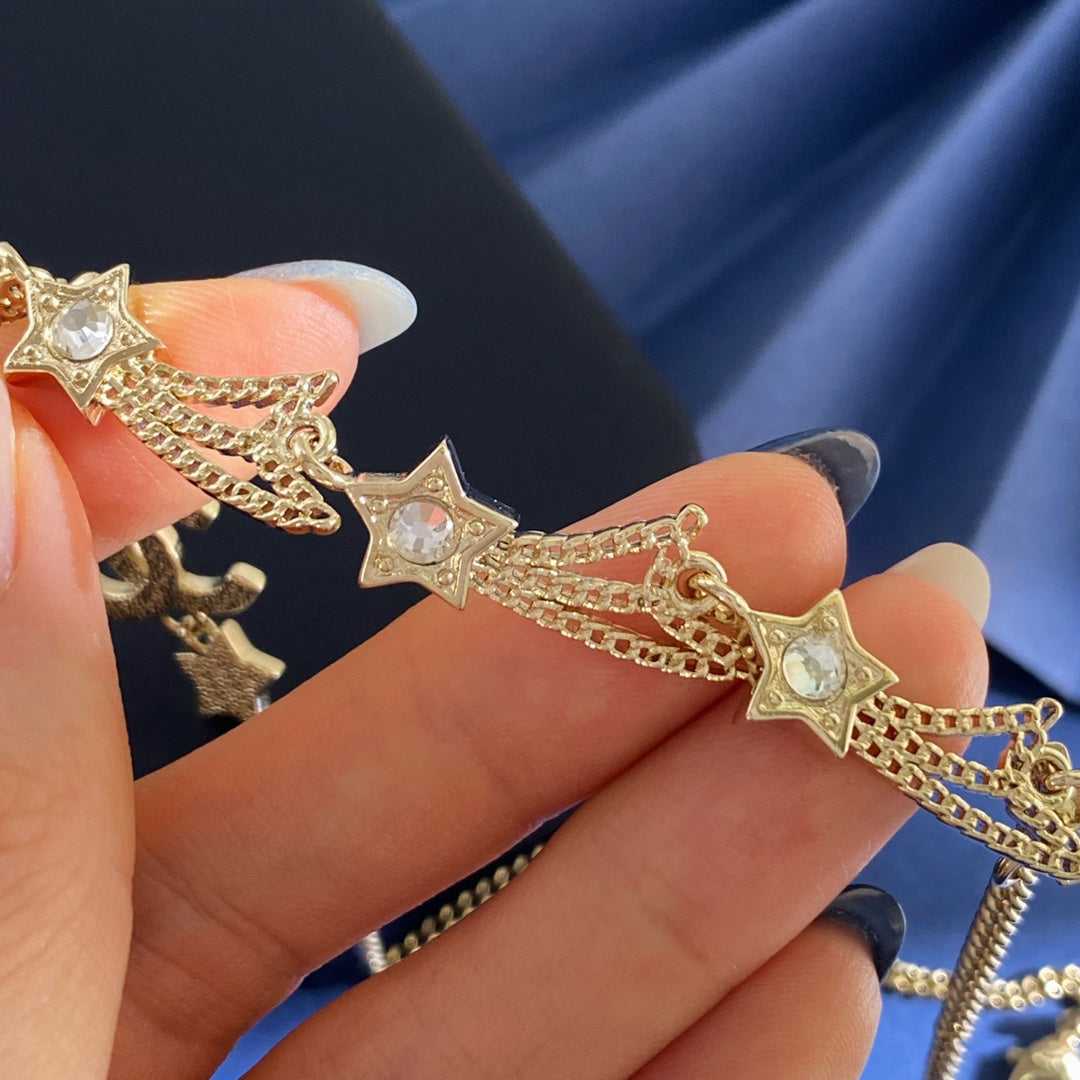 Letter Crystal-Accent Pendant Necklace – Star Detail main product view