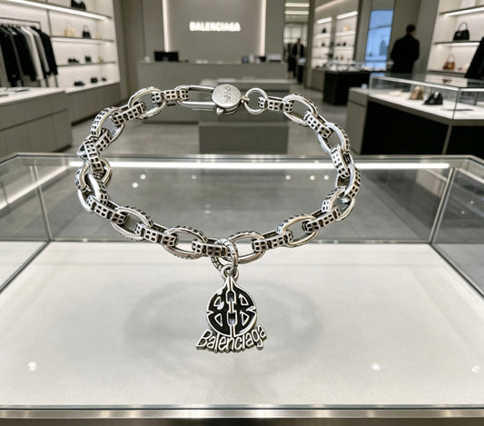 Geometric Emblem Bracelet in Polished Metal-Tone – Design 036 main product view
