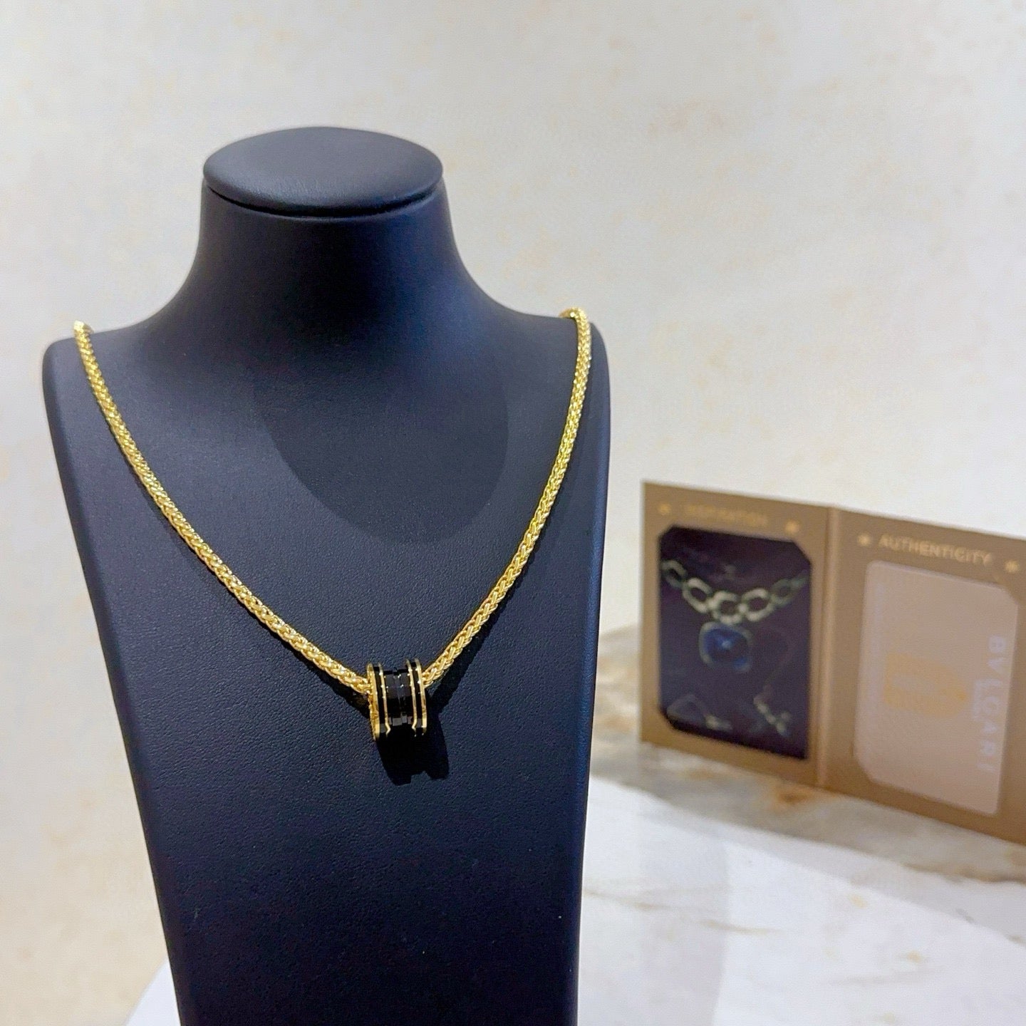 Geometric Emblem Statement Ring in Gold-Tone – Design 046 front product view