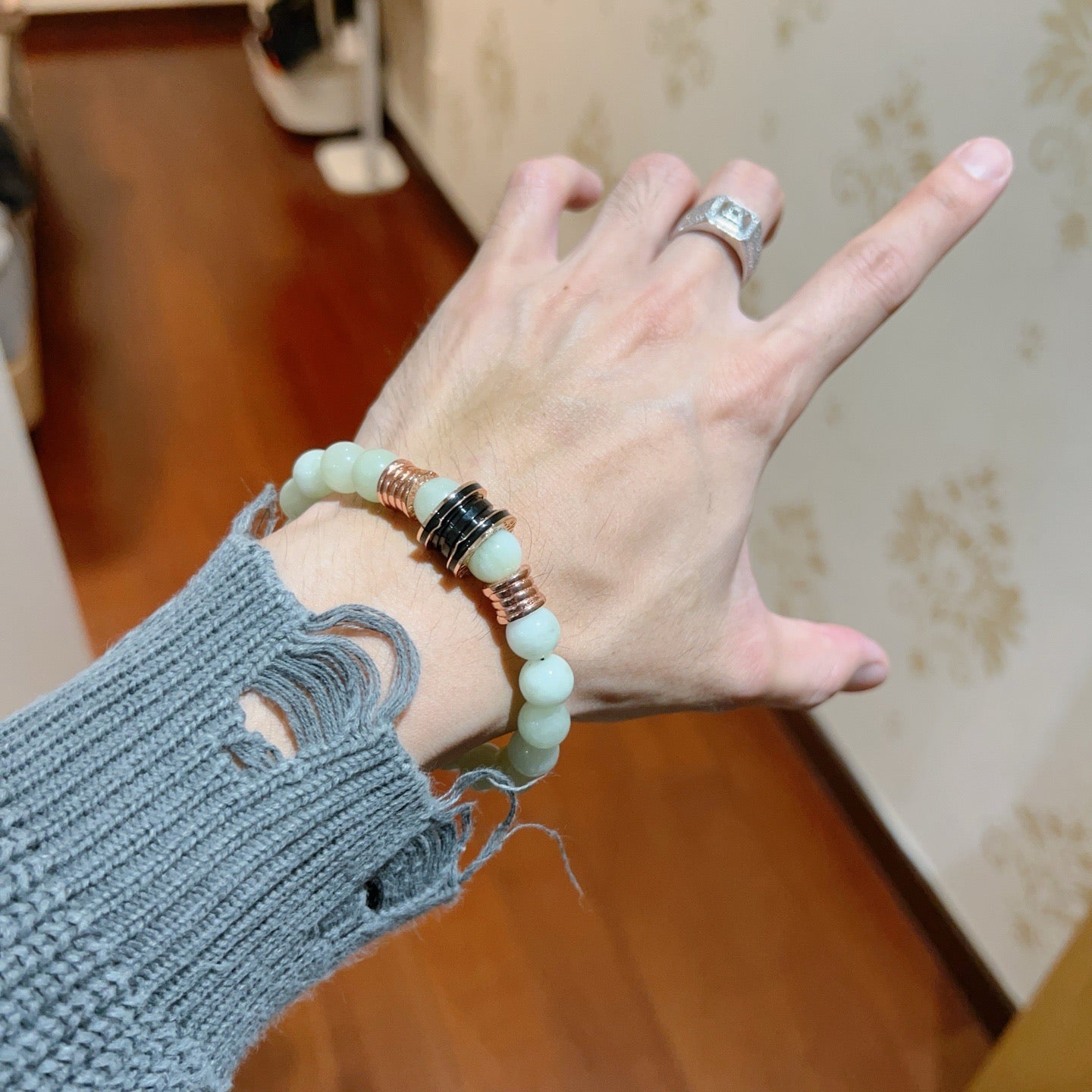 Geometric Emblem Statement Ring in Polished Metal-Tone – Design 123 main product view
