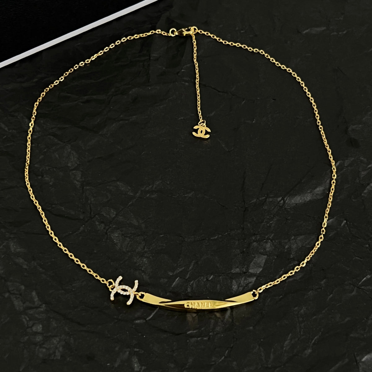 Signature Emblem Pendant Necklace in Polished Metal-Tone – Design 099 styled product view