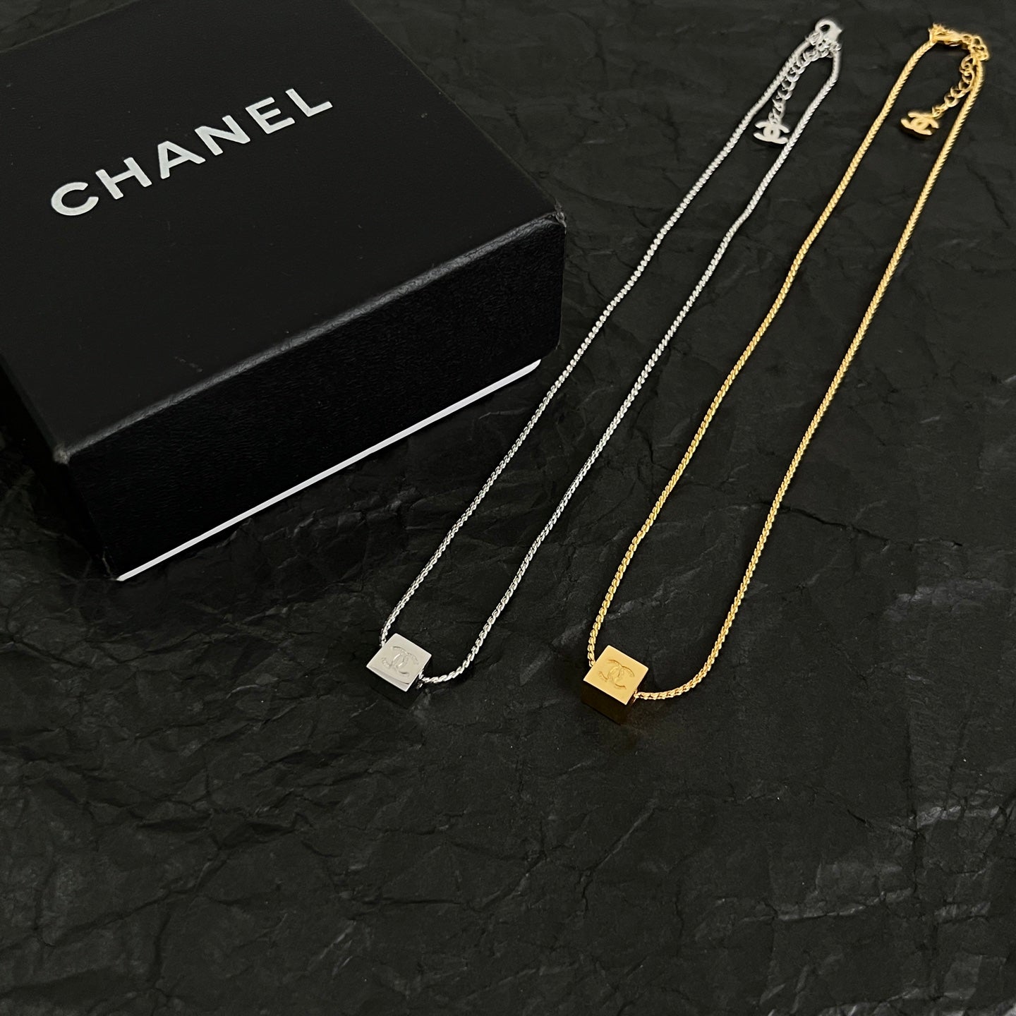 Signature Emblem Pendant Necklace in Polished Metal-Tone – Design 097 detail view