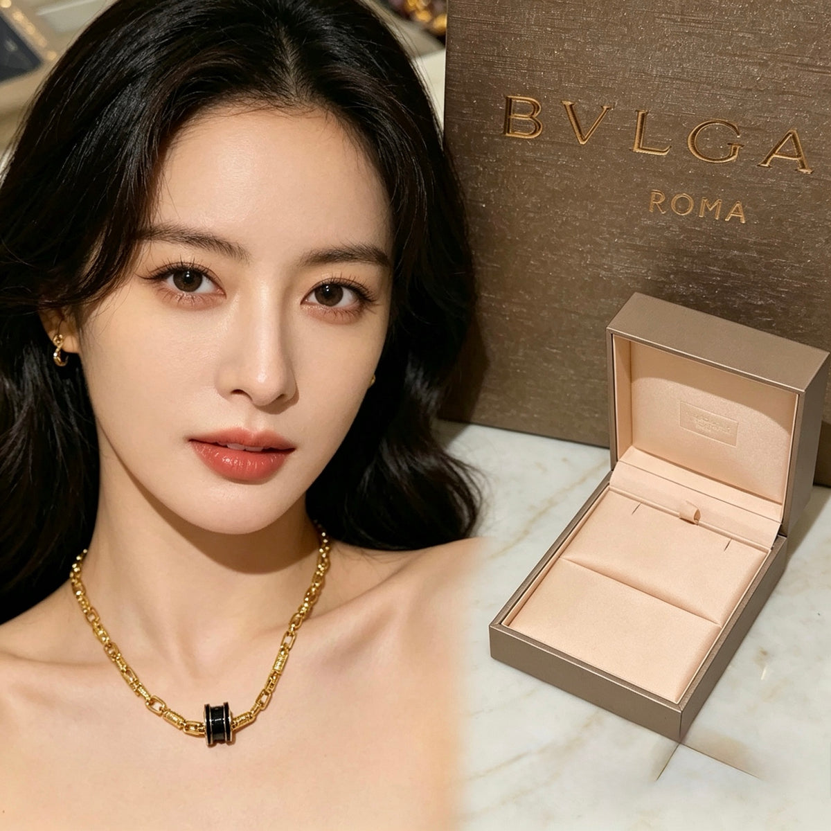 Geometric Emblem Statement Ring in Gold-Tone – Design 030 front product view