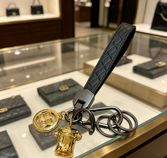 Key Jewelry Accessory in Polished Metal-Tone – Design 028 main product view