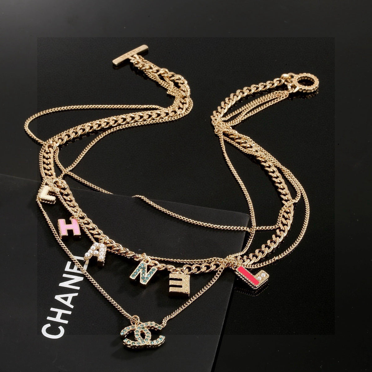 Double-C Emblem Crystal-Accent Pendant Necklace – Design 050 main product view