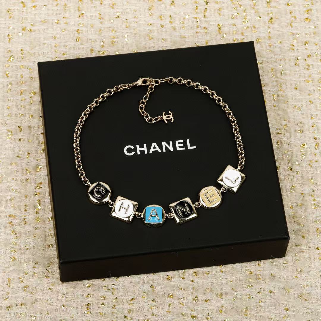Letter Pendant Necklace in Polished Metal-Tone – Design 015 main product view