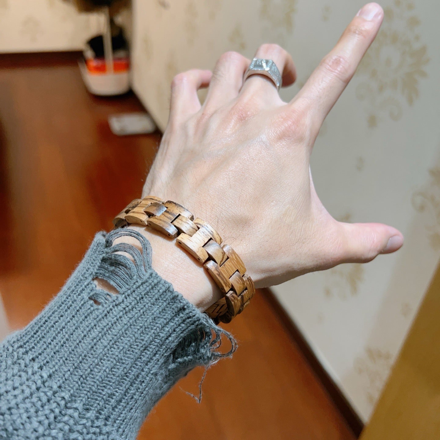 Geometric Emblem Statement Ring in Polished Metal-Tone – Design 130 main product view